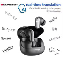 3-in-1-Übersetzungs-Headset mit künstlicher Intelligenz, Bluetooth 5.3, 144 Sprachen, Echtzeit-Übersetzung, intelligentes Sprach-Headset